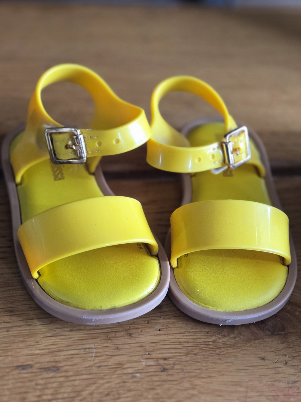 Mini Melissa Bright Yellow Buckle Sandals